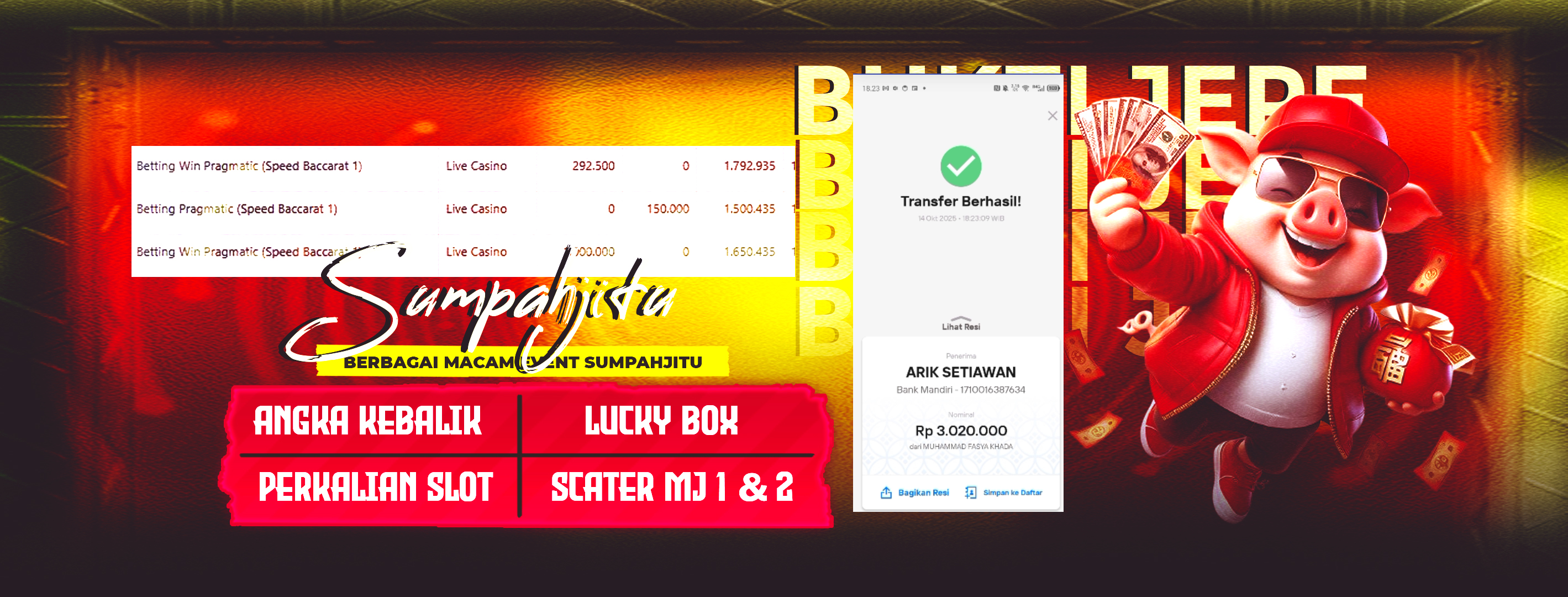 KEMENANGAN SPEKTAKULER! MEMBER BONCO** BAWA PULANG CUAN BESAR!