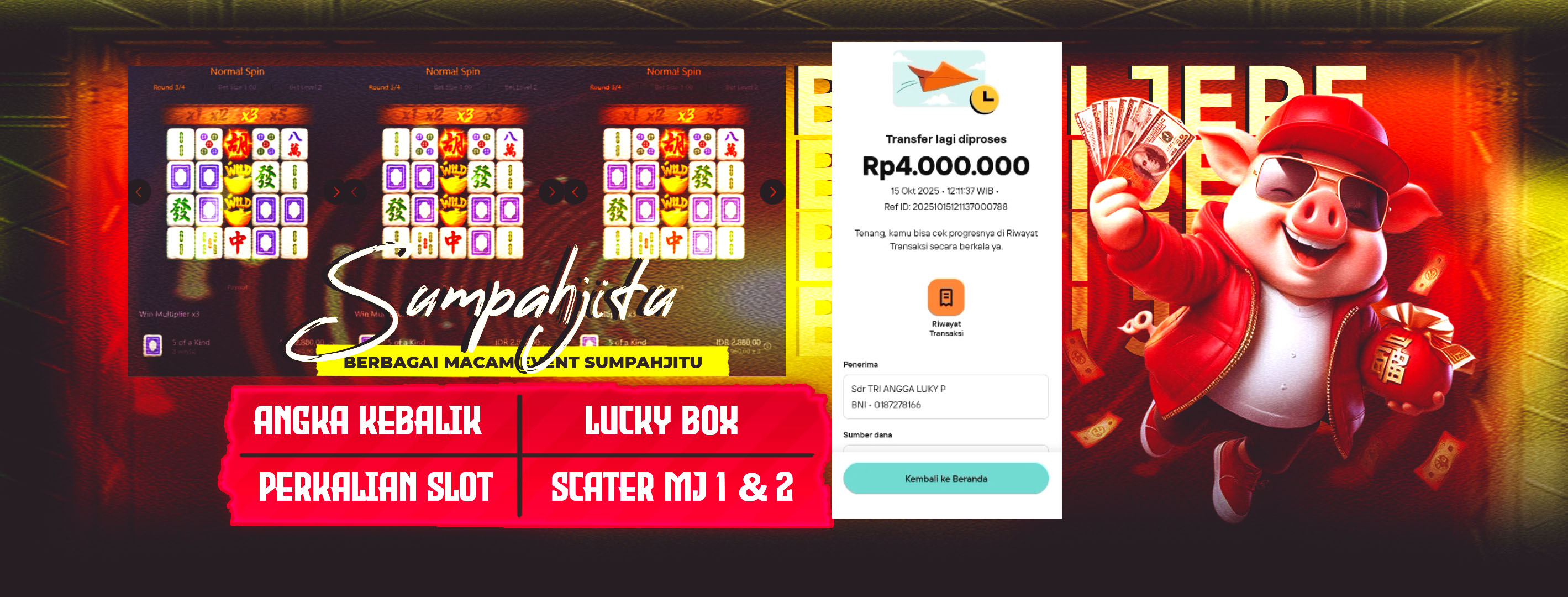 TIDAK TERBENDUNG! ID BOYROB KEMBALI MENANG DI MAHJONG WAYS